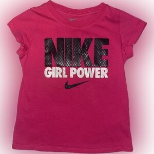 Nike Dri Fit Athletic Cut Tee Short Sleeve Graphic T-Shirt Pink Girl's Large 6x